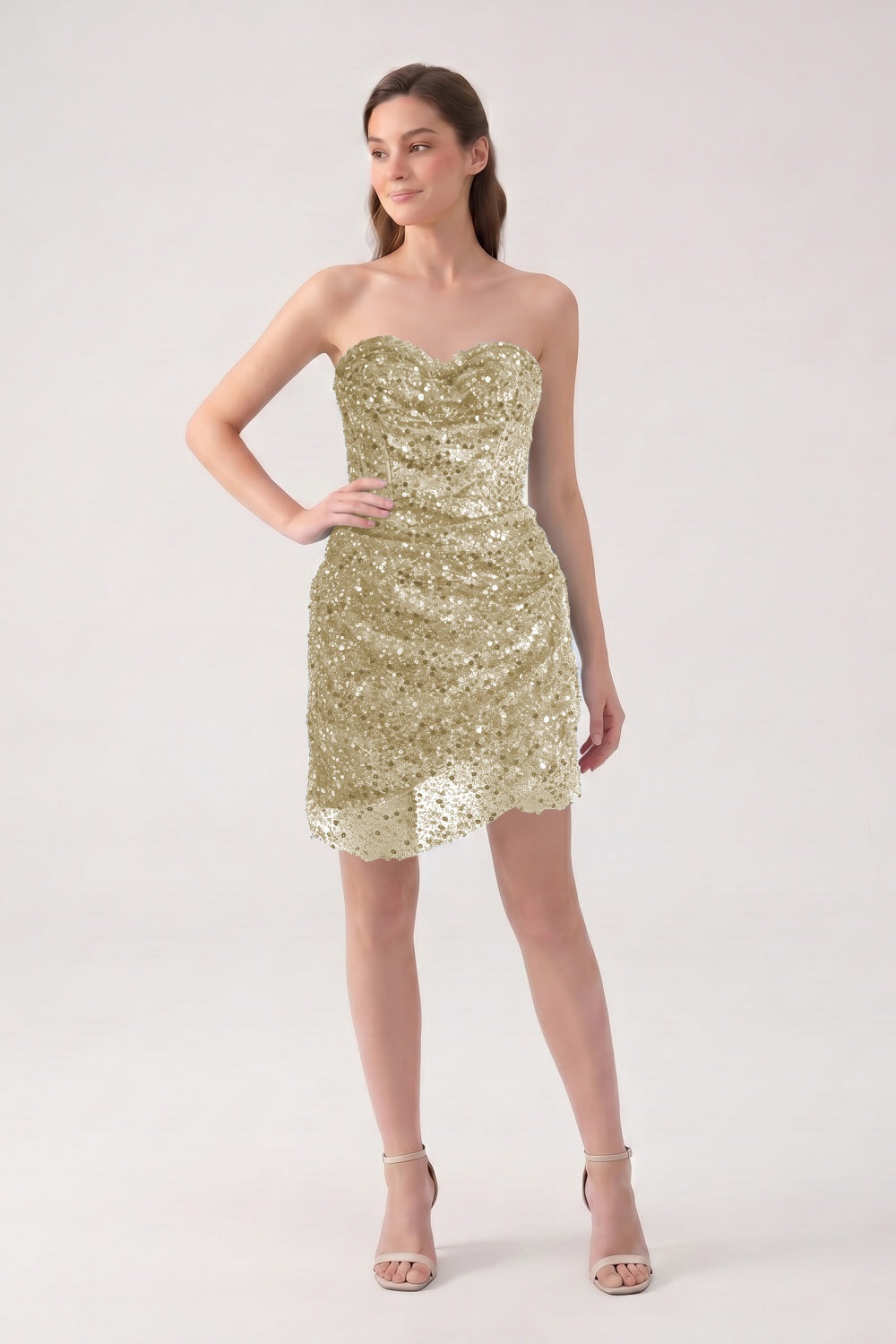 Sparkly Blue Sweetheart Sequin Short Homecoming Dress
