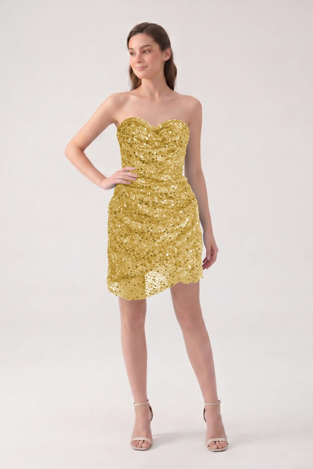 Sparkly Blue Sweetheart Sequin Short Homecoming Dress